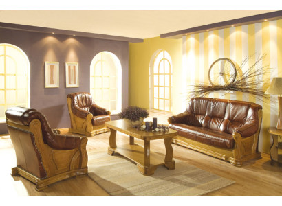 Robuste Leder Sofagarnitur 3+2 Sitzer Moderne Wohnzimmer Couchen