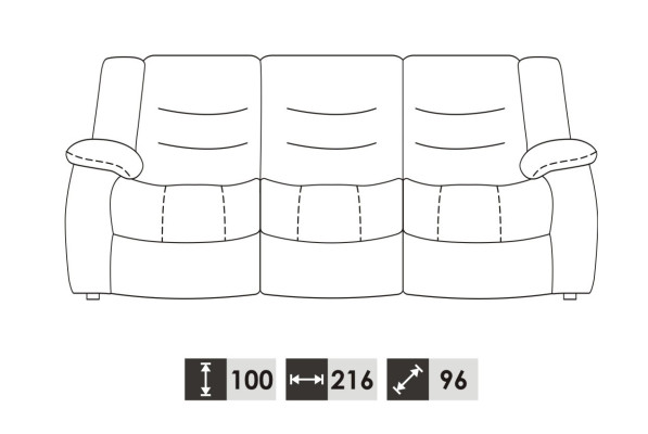 Leder Funktion Couch Dreisitzer Couch 3Sitzer Polster Sofa Sofas Couchen