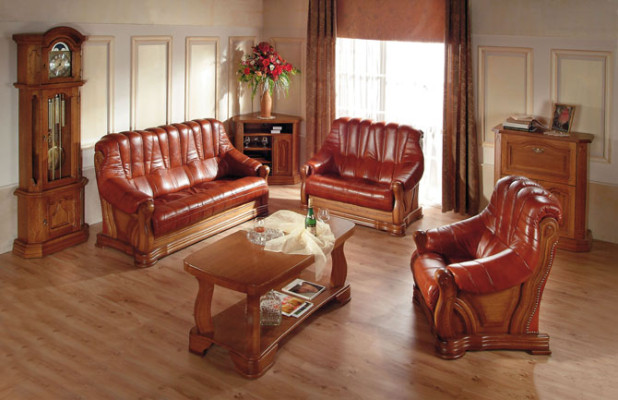 Sofa Dreisitzer Couch Klassische Neu Polster 3 Sitzer Leder Couchen
