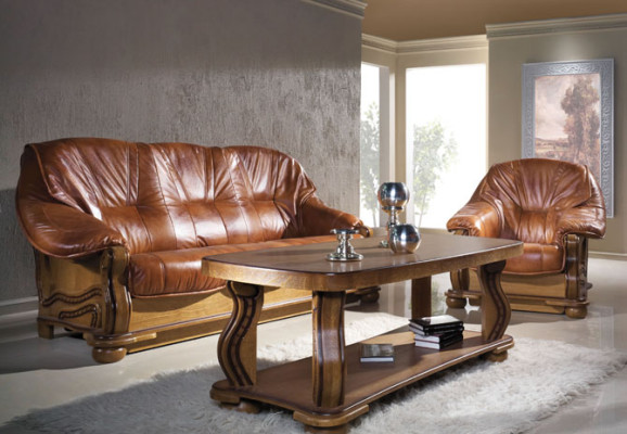 Garnitur 3+2 Sitzer Couch Sitz Polster Garnituren Set 100% Italienisches Leder