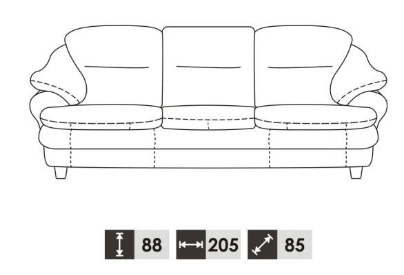 Kino Couch Dreisitzer Couch 3 Sitzer Polster Sofa Leder Sofas Couchen