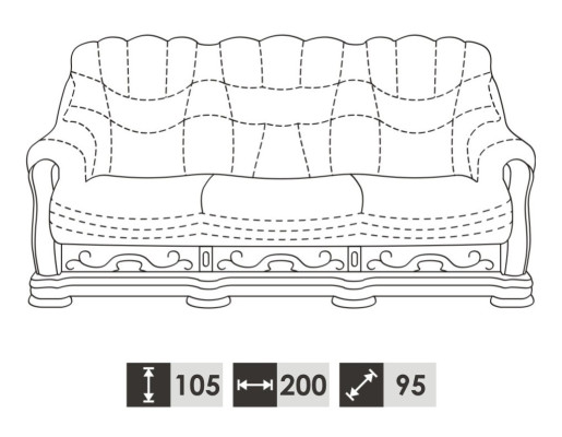 Klassische Dreisitzer Couch Couch Polster Sofa 3 Sitzer Leder Deko Couchen