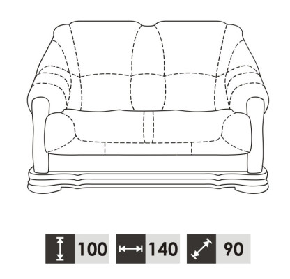 Klassische Zweisitzer Couch Ledersofa Neu Polster Sofa 2 Sitzer Leder