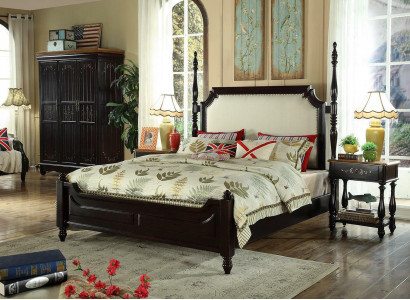 Amerikanische Holz Betten Luxus Echtholz Möbel Schlafzimmer Bett 3tlg. Set Neu