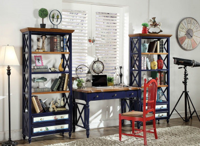 Schreibtisch 2tlg Set Tisch Schrank Arbeitszimmer Echte Holz Möbel Büro Esstisch