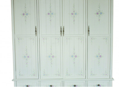 Ländlicher Keiderschrank Schrank Regal Schränke 198cm Garderobe Echtholz Möbel