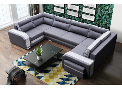 XXL Wohnlandschaft Ecksofa Sofa Couch Polster Garnitur Ecke Designer U-Form Neu