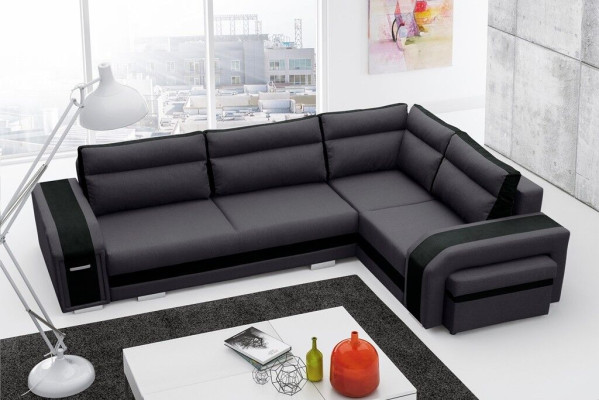 Sofa Schlafsofa Designer Sofa mit Bettfunktion + Bettkasten Ecksofa Couch (Neu)
