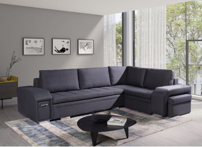 Polstersofa Loungesofa Couch Sitzgruppe Wohnzimmer mit Kissen Sofa L-Form Schlaf