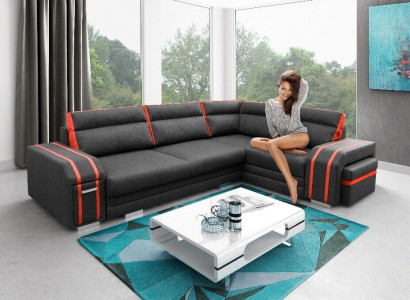 Polstersofa Loungesofa Couch Sitzgruppe Wohnzimmer Kissen Sofa Ecksofa
