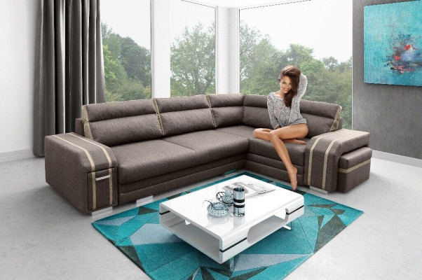 Polstersofa Loungesofa Couch Sitzgruppe Wohnzimmer Kissen Sofa Ecksofa