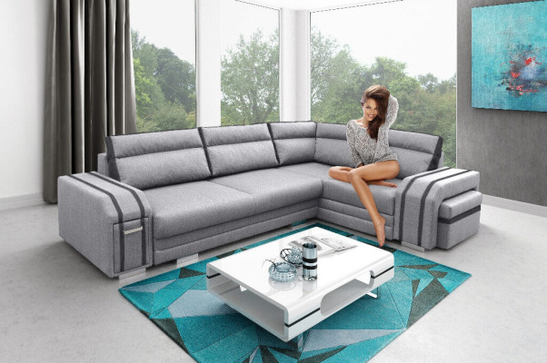 Polstersofa Loungesofa Couch Sitzgruppe Wohnzimmer Kissen Sofa Ecksofa