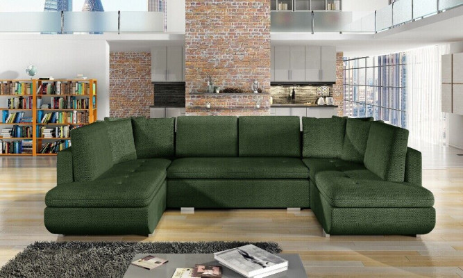 XXL Wohnlandschaft Ecksofa Sofa Couch Polster Garnitur Ecke Designer Neu Stoff