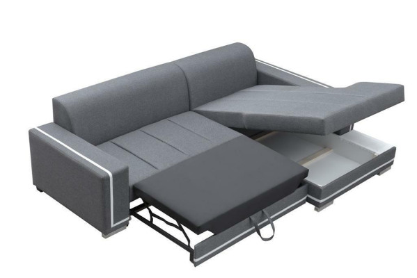 Ecksofa mit Schlaffunktion Bettfunktion Kasten Sofa Couch Wohnlandschaft Bett