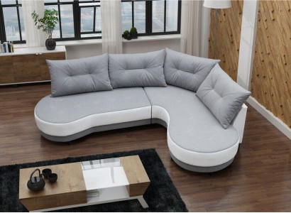 Polstersofa Loungesofa Couch Sitzgruppe Wohnzimmer mit Kissen Sofa L-Form