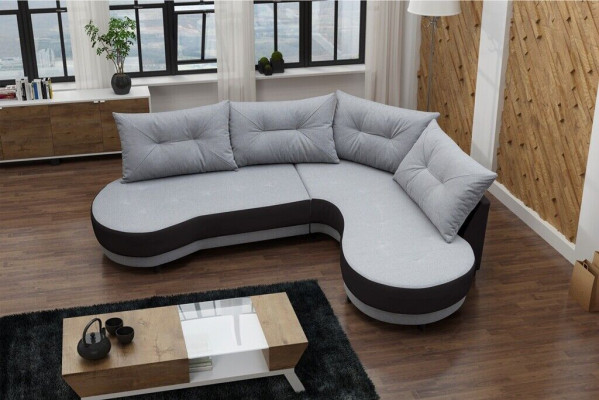 Polstersofa Loungesofa Couch Sitzgruppe Wohnzimmer mit Kissen Sofa L-Form