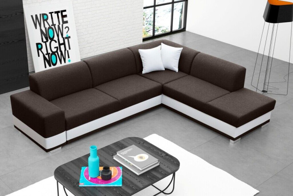 Polstersofa Loungesofa Sitzgruppe Couch Wohnzimmer mit Kissen L-Form Sofa