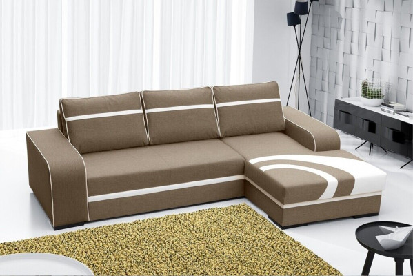 Schlafsofa Ecksofa Couch mit Bettfunktion und Polsterung - Moderne Garnitur mit Schlaffunktion NEU 