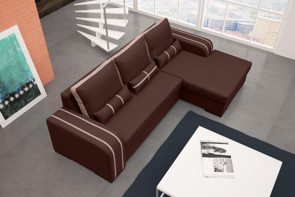 Sofa Schlafsofa mit Bettfunktion, Bettkasten - Ecksofa Couch, NEU im Design