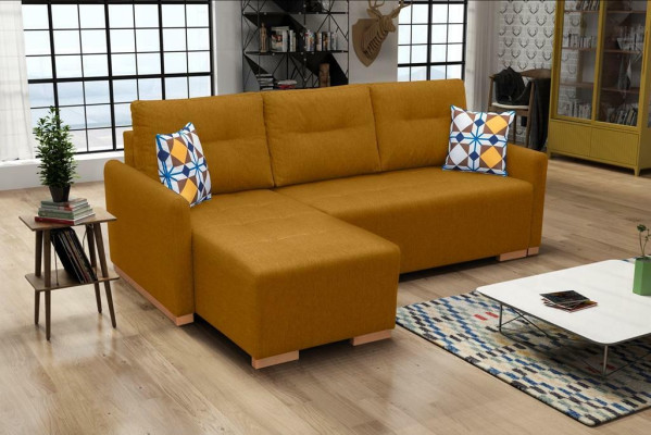 Sofa Designer Schlafsofa Sofa mit Bettfunktion - Bettkasten Couch Ecksofa