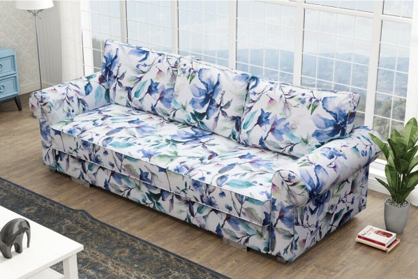 Couch Schlafsofa Sofa Blumen Wohnlandschaft Bettkasten Couchen Sofa