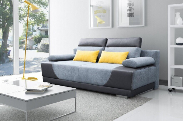Schlafsofa Stoff Neu Garnitur Bettfunktion 3 Sitz Sofa Couch Textil Polster