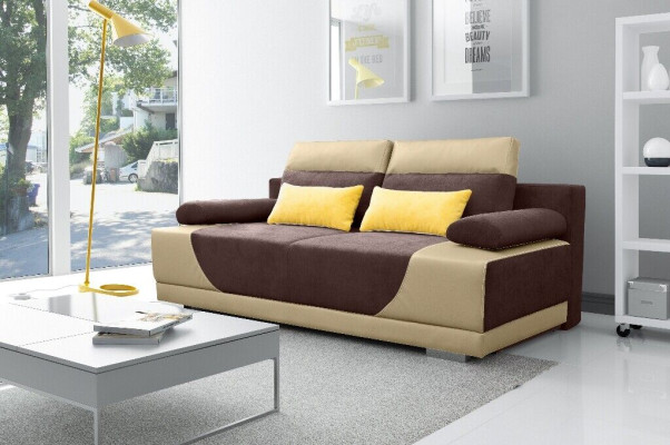 Schlafsofa Stoff Neu Garnitur Bettfunktion 3 Sitz Sofa Couch Textil Polster