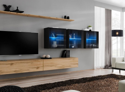 Wohnwand 340cm Luxus Möbel Wandschrank Modern Komplett Wand Regal Design