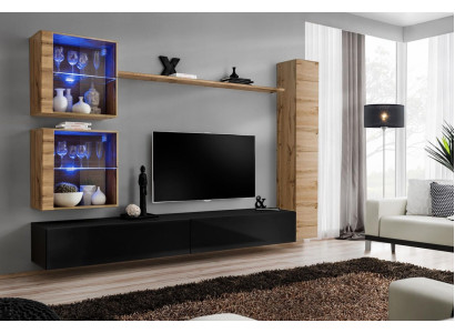 Designer Wohnzimmer Möbel Wand Schrank Wohnwand Regal TV-Ständer Set 6tlg.