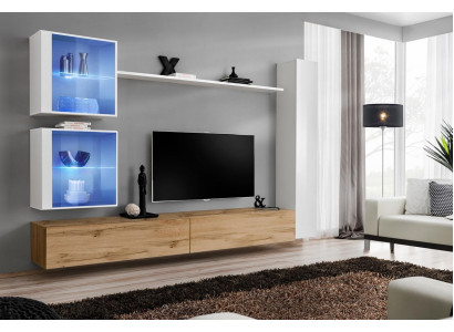 Wohnzimmer Komplett Wohnwand Set 6tlg. Designer Luxus Einrichtung Wandschrank