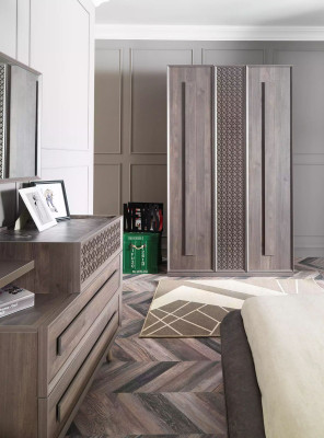 Garnitur Polsterbett Jugendbett Bettrahmen Bett Set 5tlg Holz Grau Neu