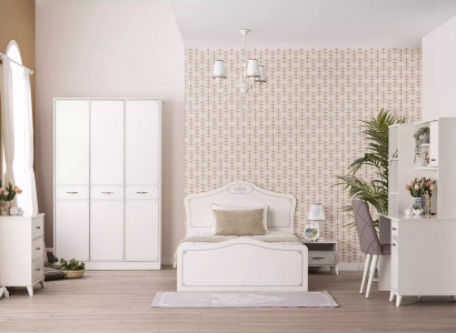 Komplette Jugendbett Funktionsbett Ausziehbares Set 8tlg Holz Weiß