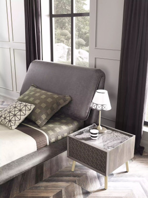 Komplette Jugendbett Bettrahmen Bett Kinderzimmer Set 7tlg Holz Grau