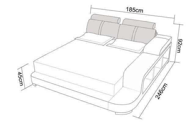 Bett Design Luxus Luxus Betten Leder Modernes Schlafzimmer 140/160/180 LB8810