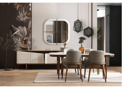 Braun-Weiße Esszimmer Möbel Designer Esszimmergarnitur Luxus 9tlg Set