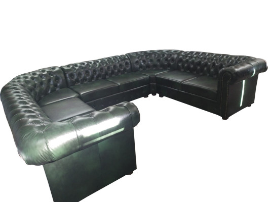 Chesterfield Ecksofa U Form Ledersofa Ecksofas Leder Couch Modern Neu