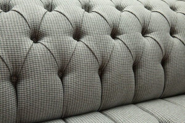 Wohnzimmer Chesterfield Sofa Design Textil Couchen Sofas Dreisitzer Grau Couch
