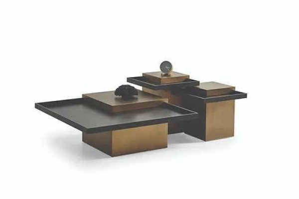 Modernes Couchtisch-Set Wohnzimmer Luxus Möbel 3x Holz Beistelltische