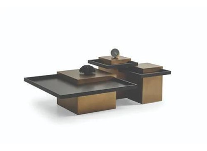 Modernes Couchtisch-Set Wohnzimmer Luxus Möbel 3x Holz Beistelltische