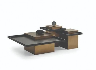 Modernes Couchtisch-Set Wohnzimmer Luxus Möbel 3x Holz Beistelltische