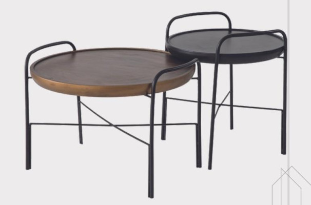 Runder Wohnzimmer Couchtisch Luxus 2x Holztische Designer Möbеl Set 2tlg