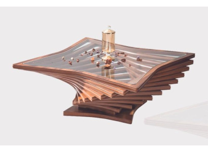 Exklusiver Goldener Couchtisch Wohnzimmer Sofatisch Edler Glastisch