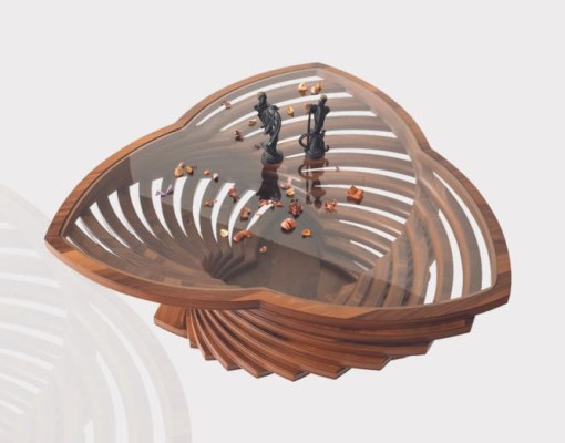 Modern Braun Glas Couchtisch Kaffeetisch Beistelltisch Designer Tisch