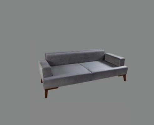 Elegante Graue Couch Dreisitzer Sofa Wohnzimmer Sitzmöbel Samt