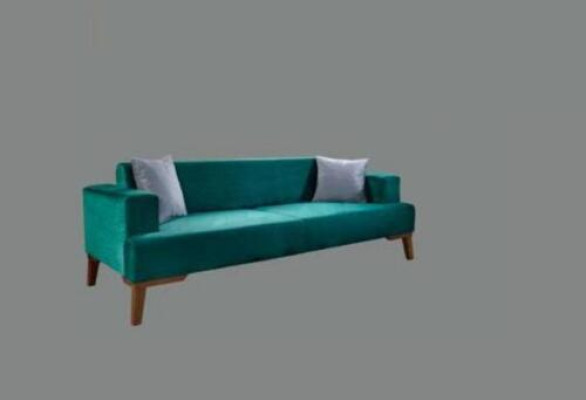 Elegante Turkis Couch Dreisitzer Sofa Wohnzimmer Sitzmöbel Samt