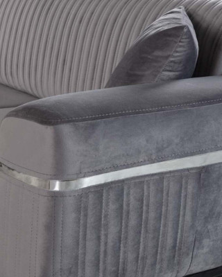 Luxus Wohnzimmer Couch Graue Couchen Sofa Möbel Grau Sofas Textil Einrichtung