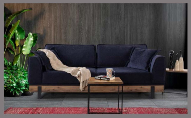 Design Dreisitzer Couch Polster Sofa Moderne Sofas Zimmer Schwarz