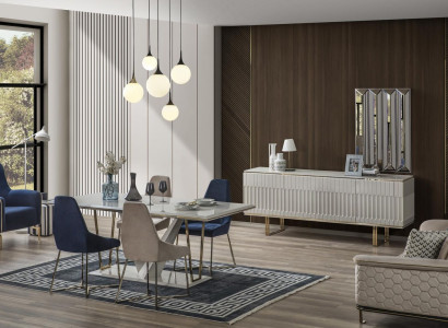 Garnitur Essgruppe Esszimmer Esstisch Sideboard Ess Stuhl Essgruppe Essecke 6tlg