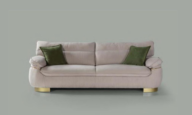 Sofagarnitur 3+3+1 Sitzer Sofa grau Couch Polster Garnitur Stoff Möbel