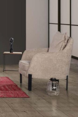 Modern Sessel 1 Sitz Wohnzimmer Stoff Polyester Stil Farbe Beige